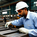 **

"A quality control inspector, fully clothed in appropriate work attire, carefully examining metal goods using visual inspection techniques, in a bustling factory setting in Karachi, safe for work, appropriate content, professional, perfect anatomy, natural proportions, high resolution."

**